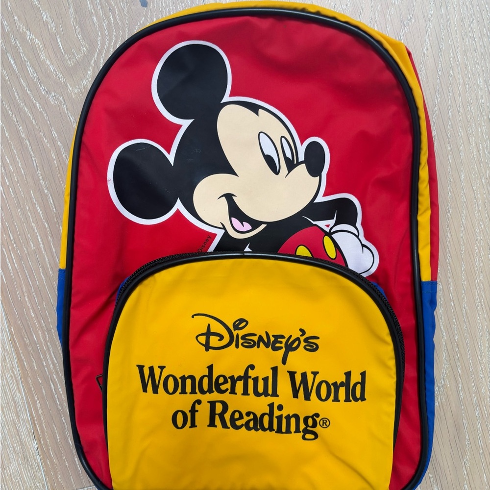 Disney Wonderful World of Reading Mickey Mouse Vintage 90s Backpack